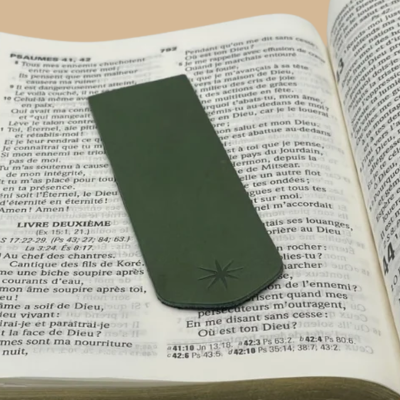 Marque-page en cuir SecreText fait main